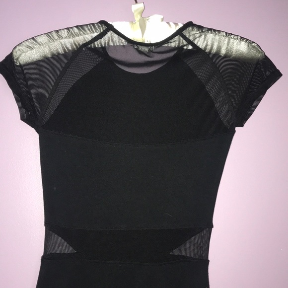 Mesh Sleeve Black Dress - Picture 3 of 3